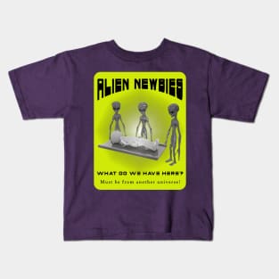 Alien Newbies - Yellow and Black Kids T-Shirt